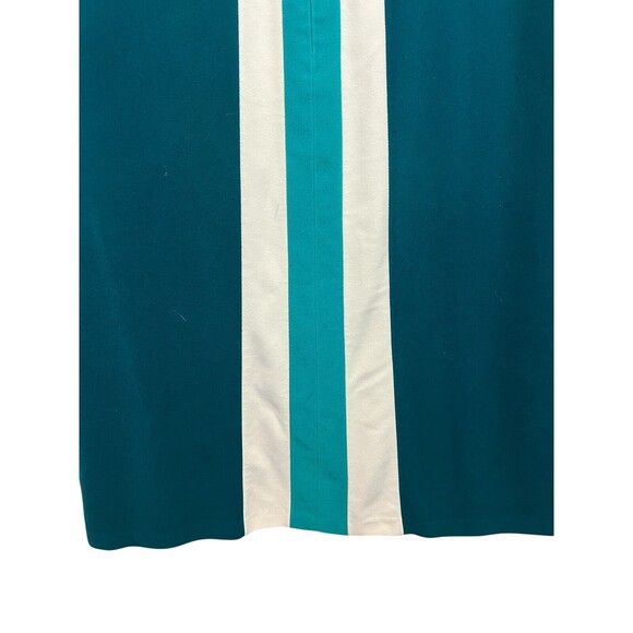 Vintage 70s Long Colorblock JC Penney Kaftan Robe Size 14 Teal Modest Grandma - Picture 5 of 7